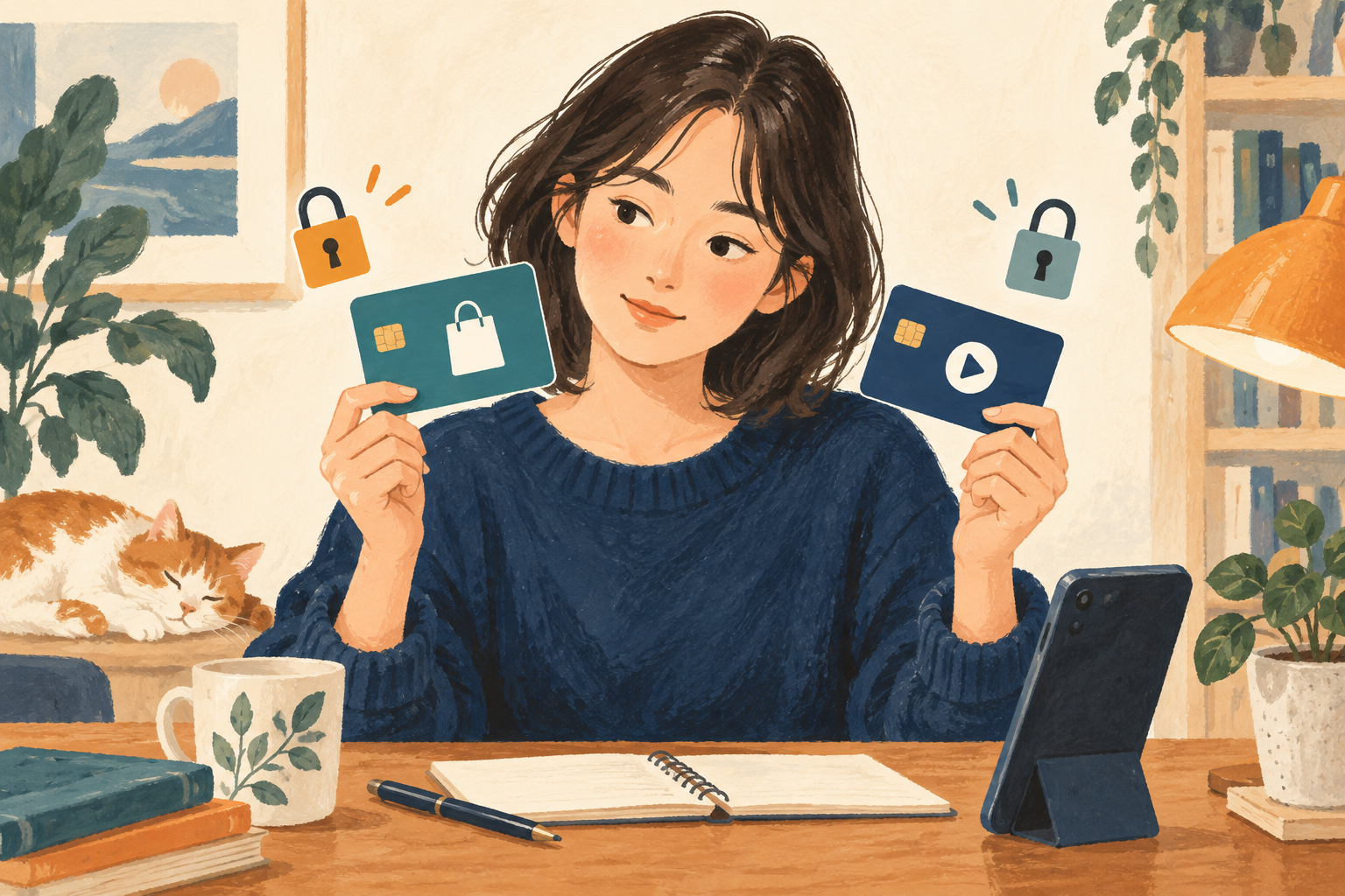 쇼핑 결제와 디지털 콘텐츠 결제의 두 경로를 따로 확인한다는 개념 그림입니다.