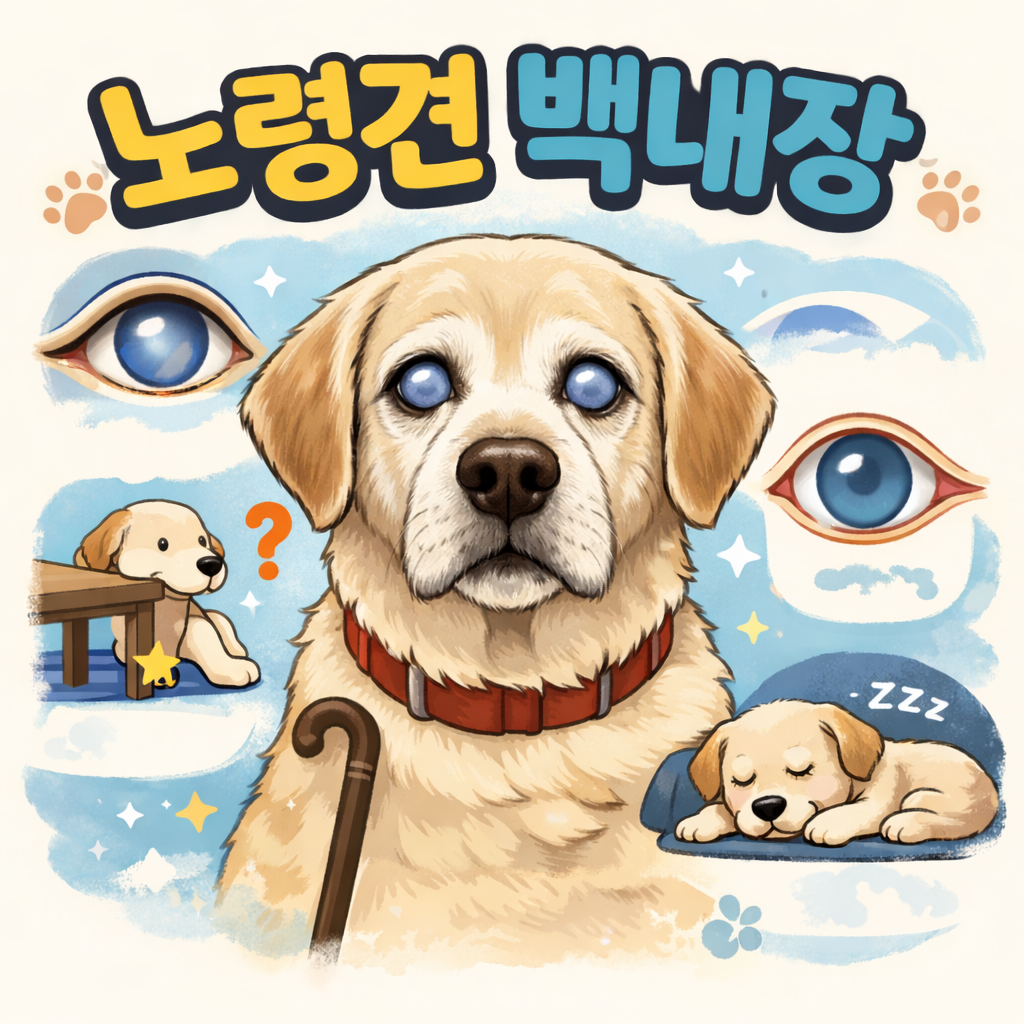 “노령견 백내장“ 문구 이미지