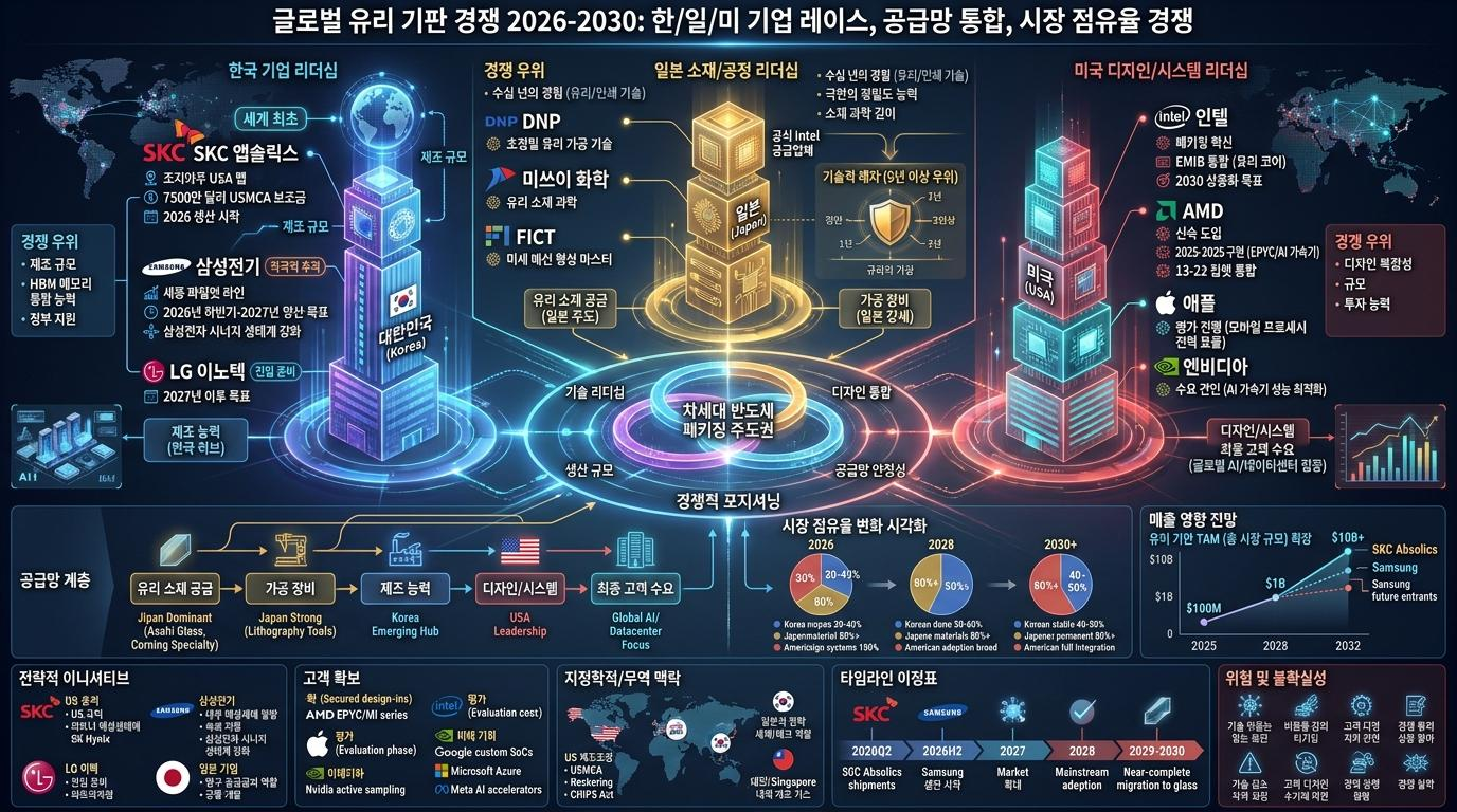 글로벌 기업 글래스 기판 도입, Intel, AMD, Apple, Nvidia 전략