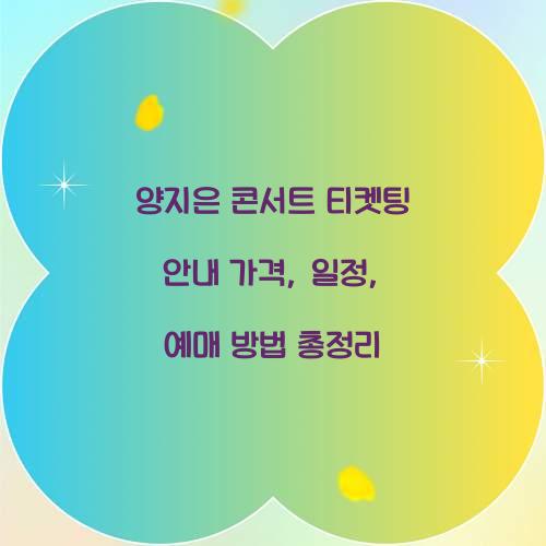 양지은 콘서트 티켓팅