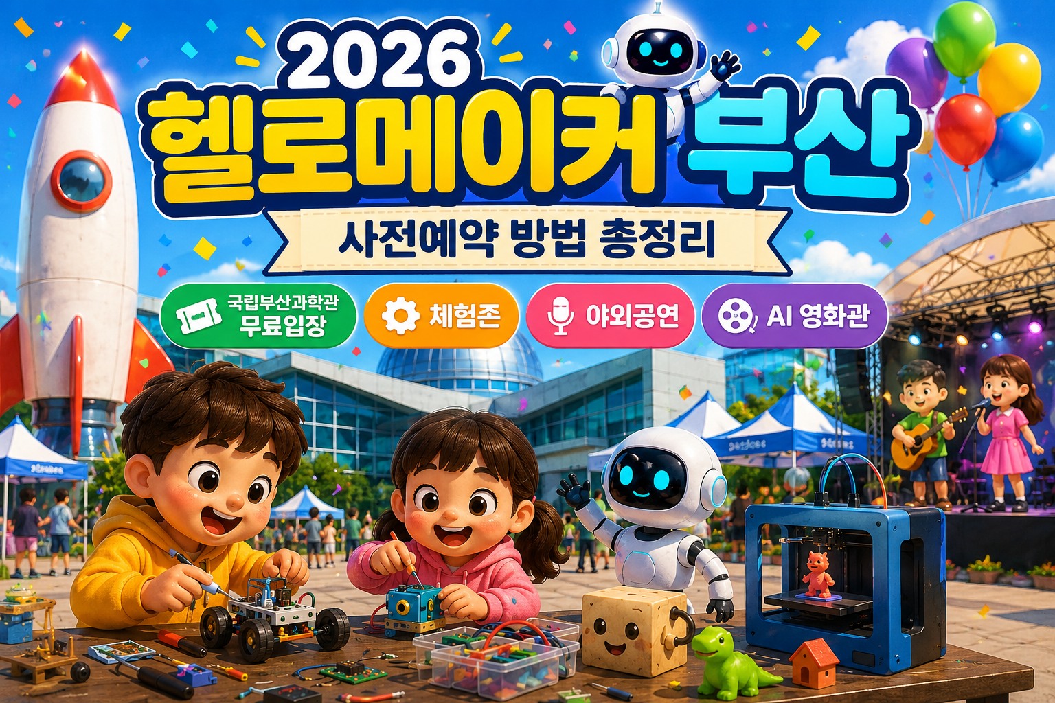 2026 헬로메이커 부산 사전예약 방법 총정리|국립부산과학관 무료입장·체험존·야외공연·AI 영화관 관련 사진