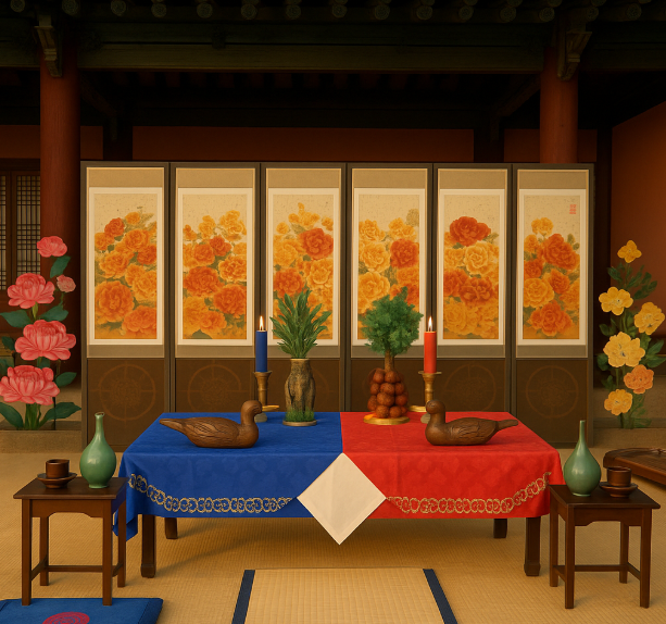 전통혼례식장 이미지 사진