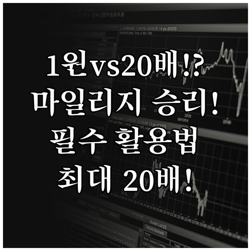 1포인트 1원 현금 vs 20원 마일..