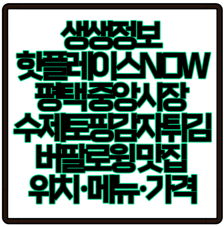 생생정보 핫플레이스NOW 평택 중앙시장 수제토핑감자튀김 버팔로윙 맛집 위치·메뉴·가격 완벽 분석