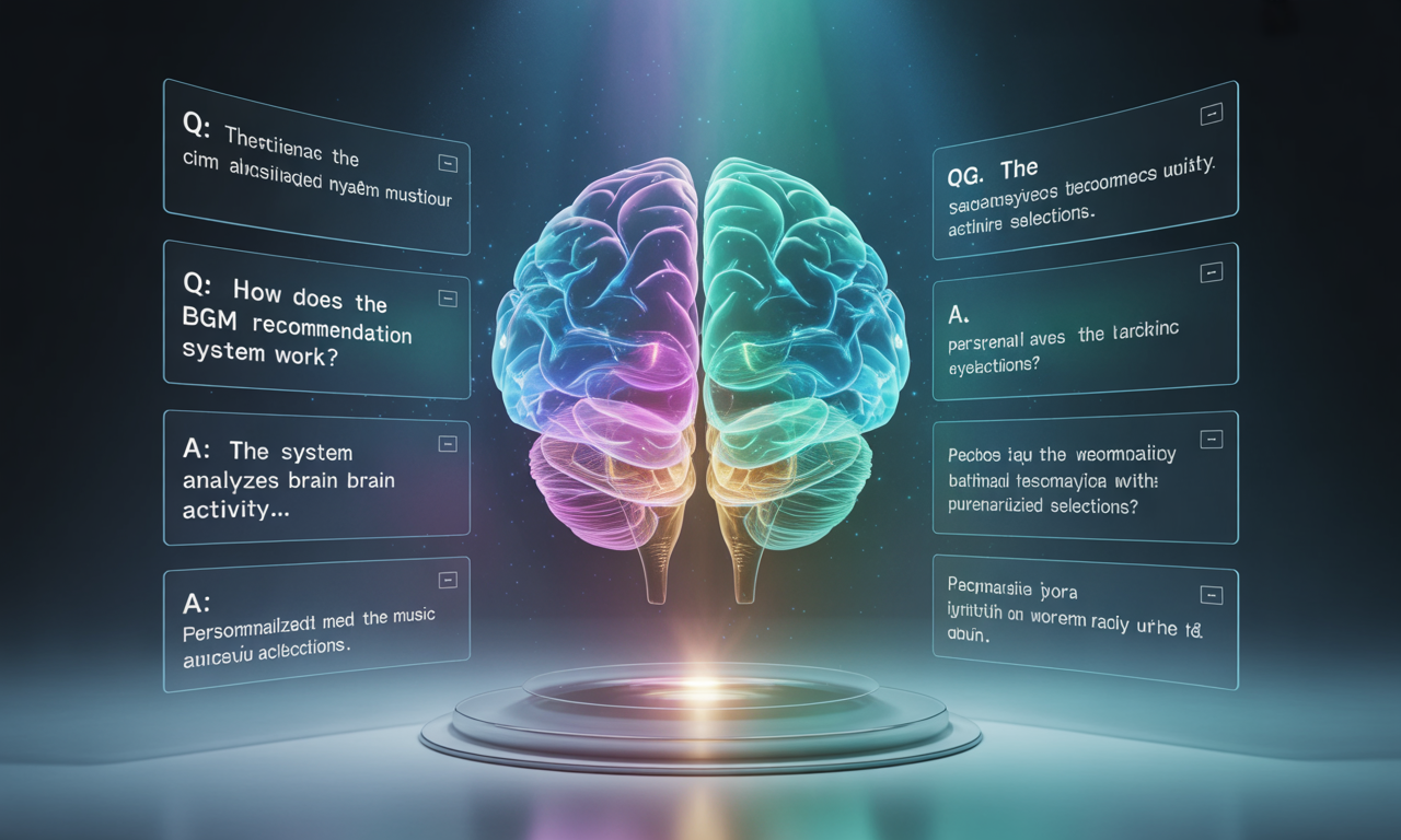 두뇌활성화 BGM 추천 시스템에 대한 자주 묻는 질문과 답변을 명확하게 제시하는 이미지