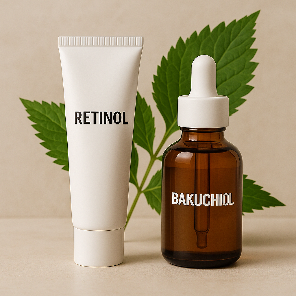 레티놀과 바쿠치올 화장품 이미지