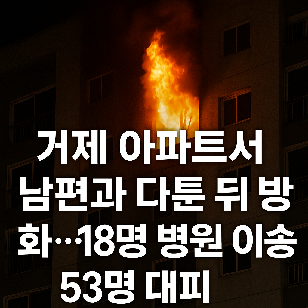 거제 아파트에서 방화 사건 - 부부 싸움의 결과