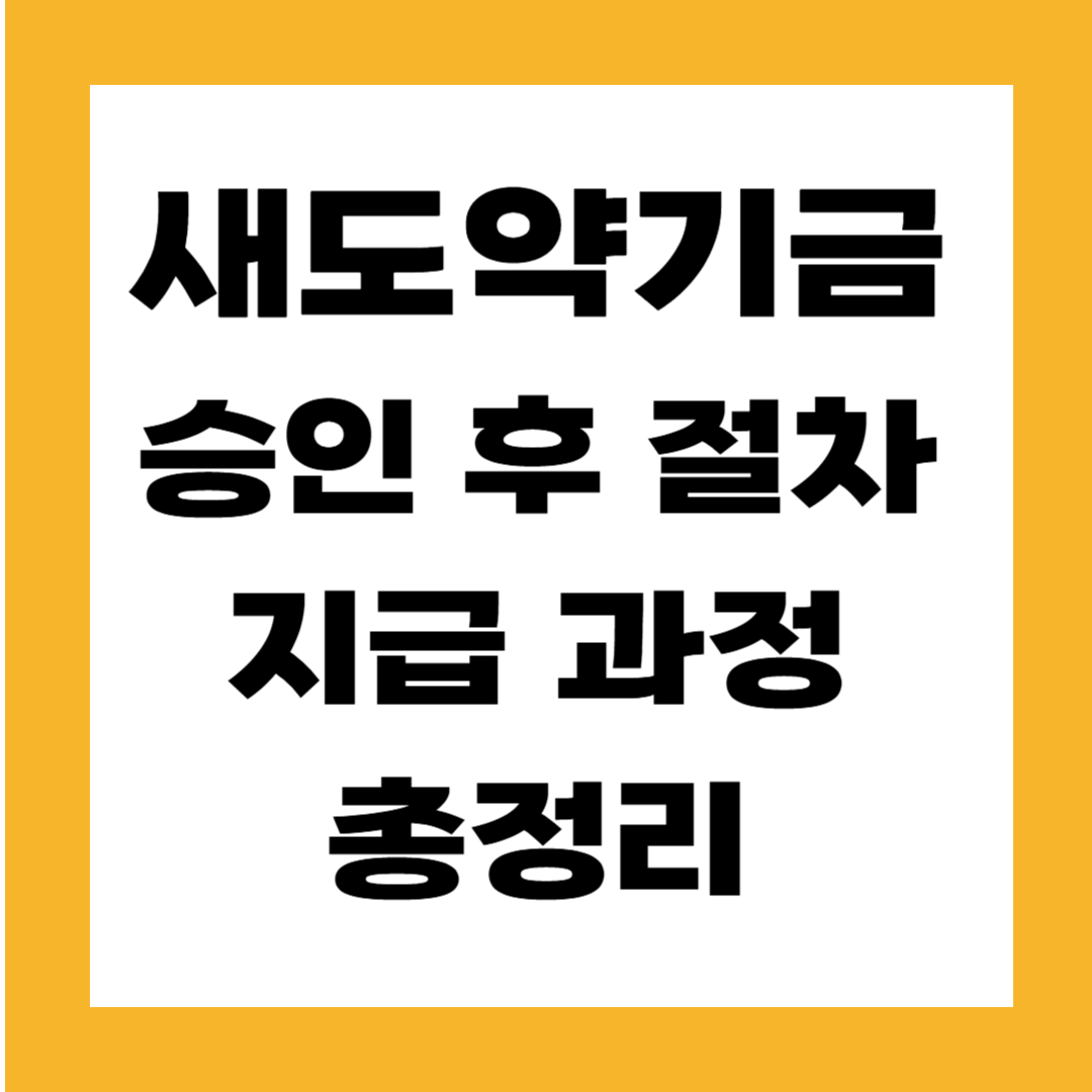 새도약기금 승인 후 절차 및 지급 과정 총정리