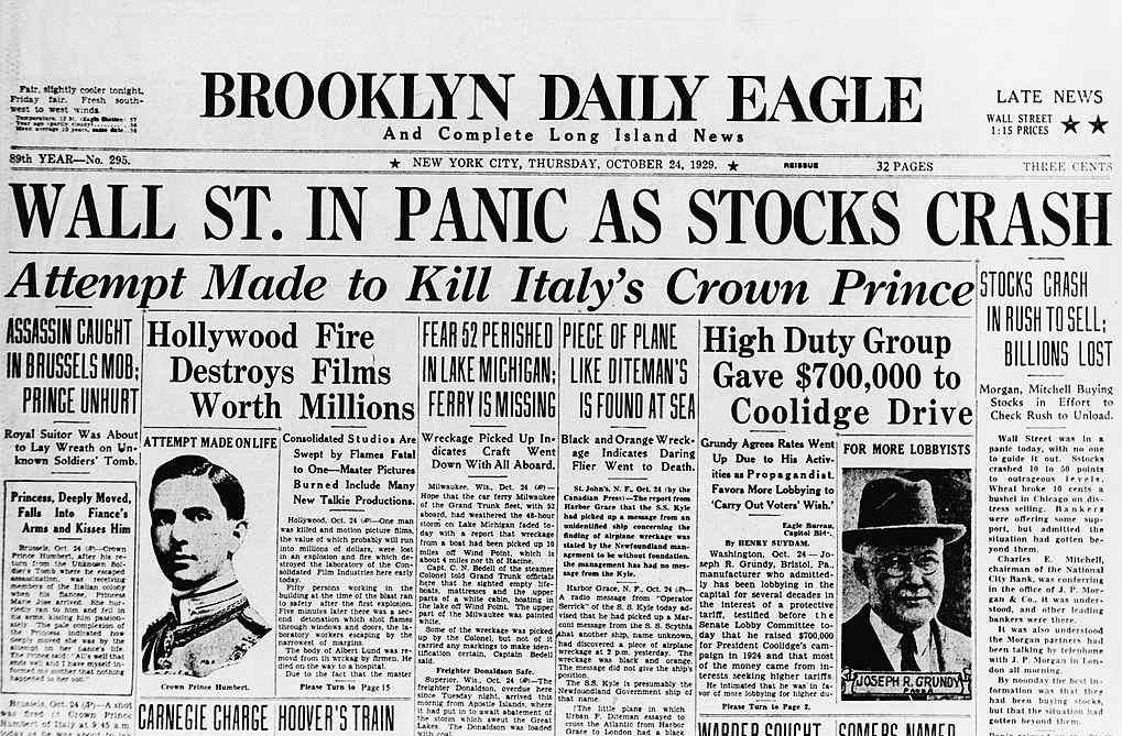 검은 목요일과 대공황의 시작은 어떻게 이루어졌나요?