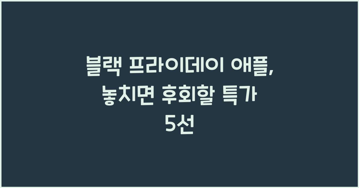 블랙 프라이데이 애플