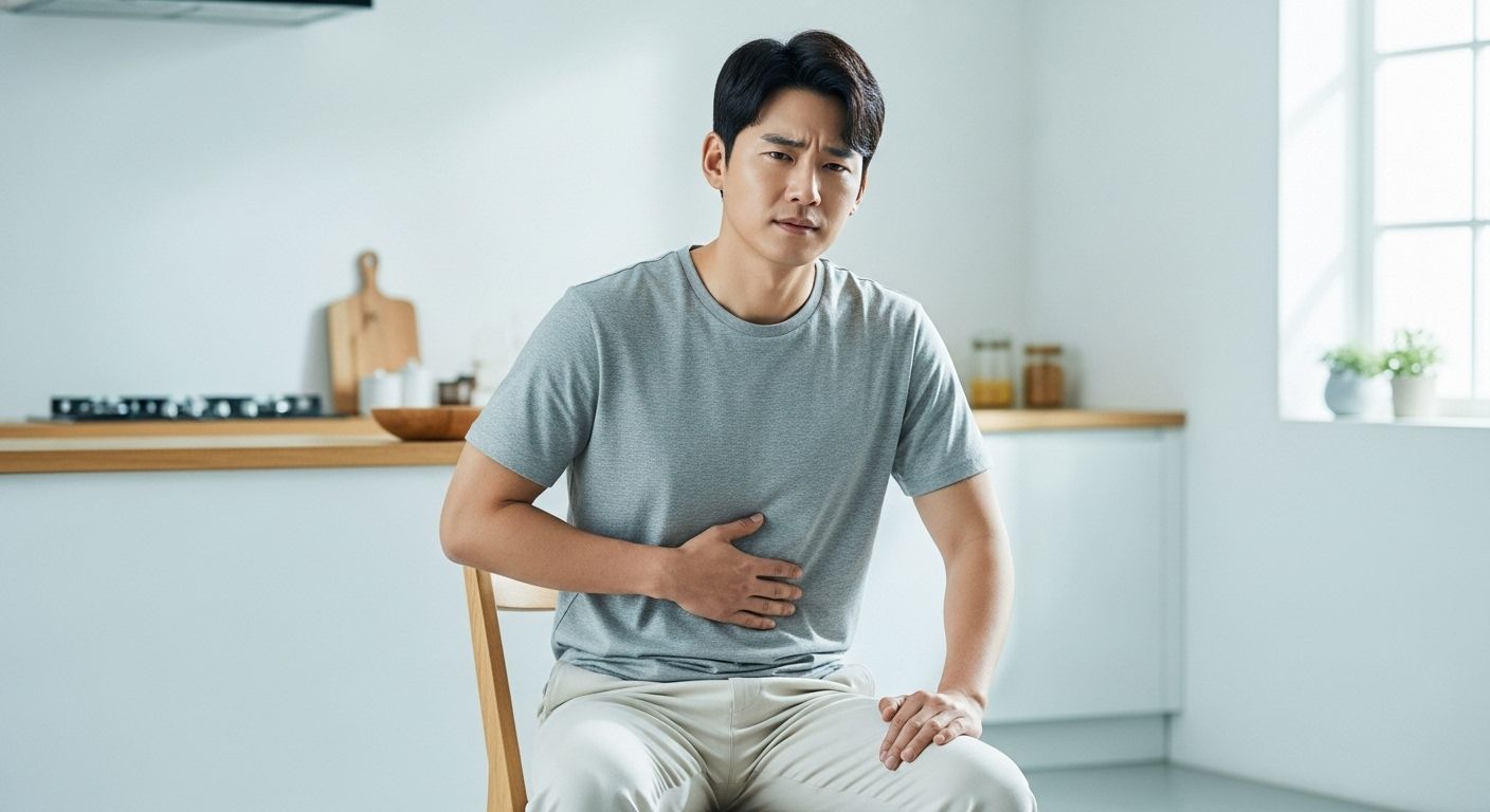 소화불량을 호소하는 남성