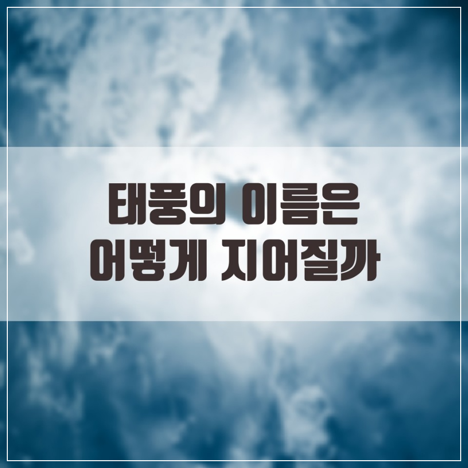 태풍의 이름은 어떻게 지어지는 지 알아보자