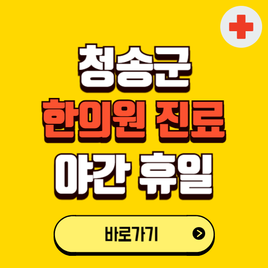 청송군 야간 휴일 한의원 한방병원 찾기 ❘ 24시 일요일 주말 연휴 응급진료 추천 잘하는 곳