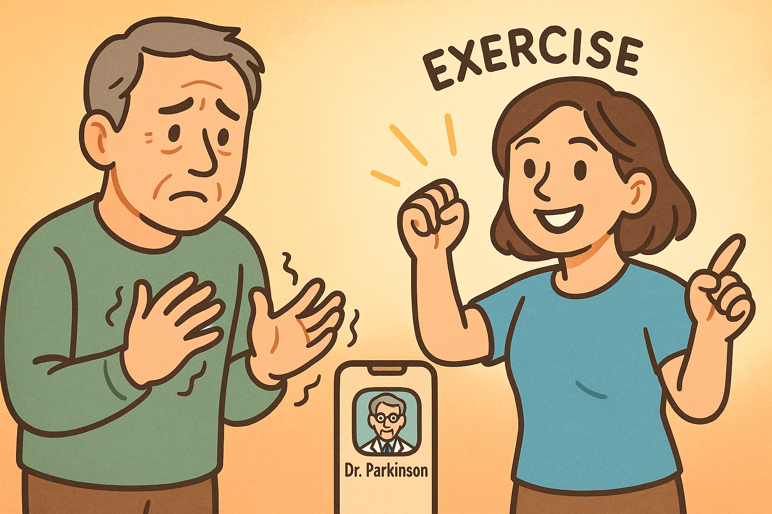 손이 떨리는 중년