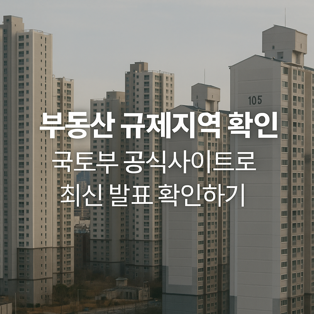 부동산 규제지역 확인법 국토부 공식사이트로 최신 발표 확인하기