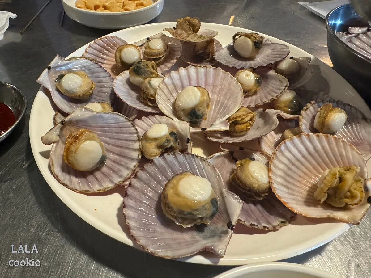 대구-중구-가성비-포장마차-술집-추천-방천야시장-가리비-알맹이-껍질-깐-모습