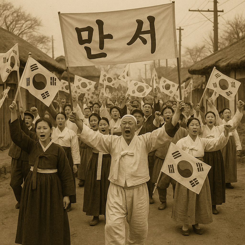 기지시 만세 운동 재현 사진