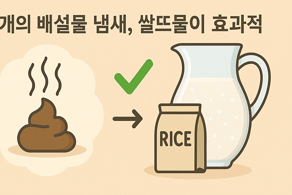 개의 배설물, 쌀뜨물이 효과점