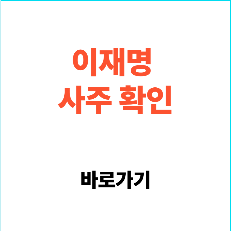 이재명 사주 확인