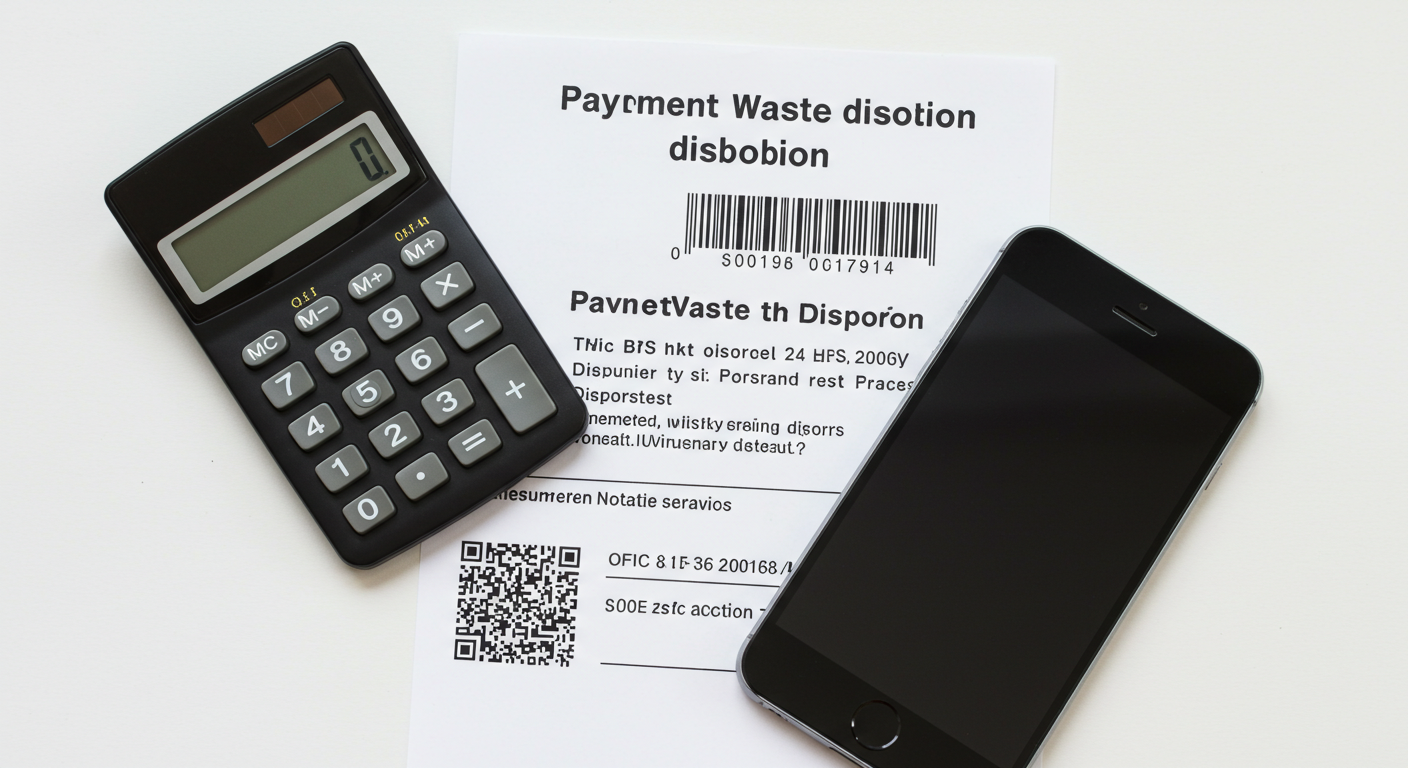대형폐기물 수수료 영수증과 바코드가 인쇄된 서류