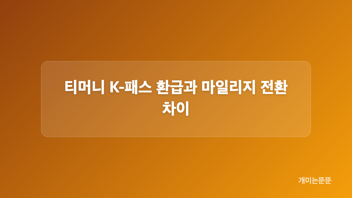 모바일티머니 잔액 환불 절차와 수수료