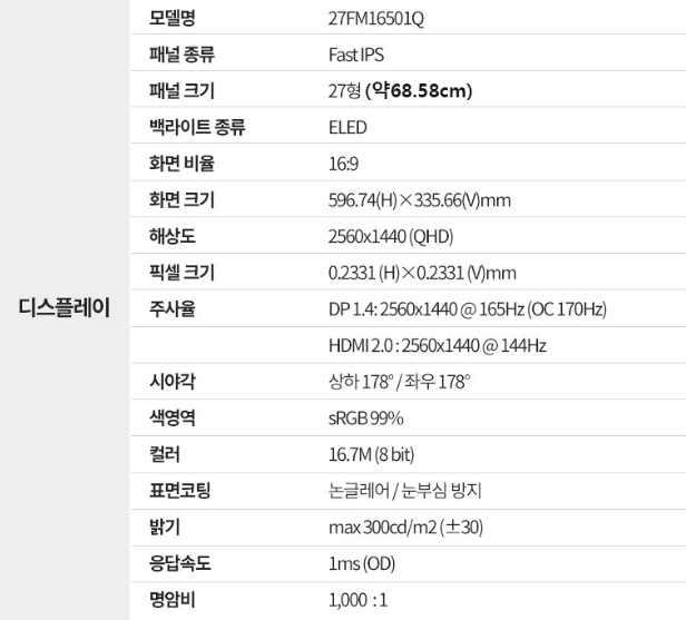 디스플레이 정보