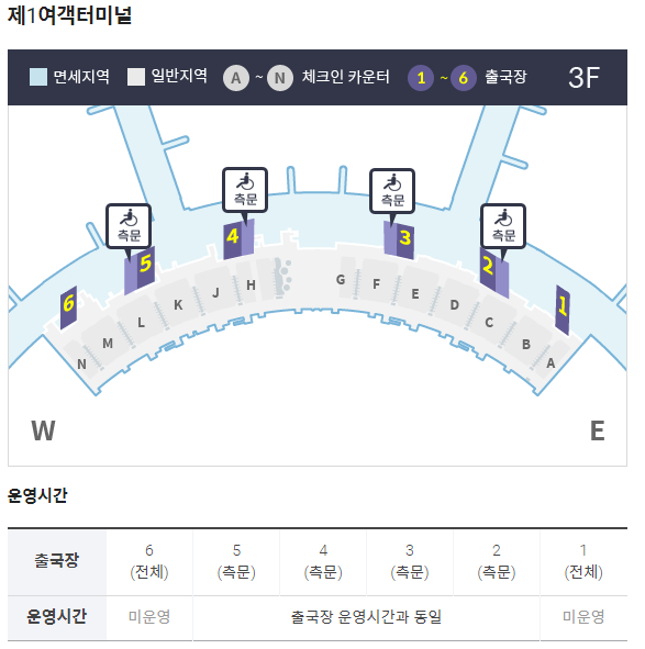 인천공항 교통약자 패스트 트랙 1공항 위치