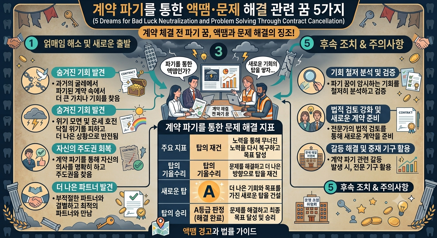 계약 파기를 통한 액땜·문제 해결 관련 꿈