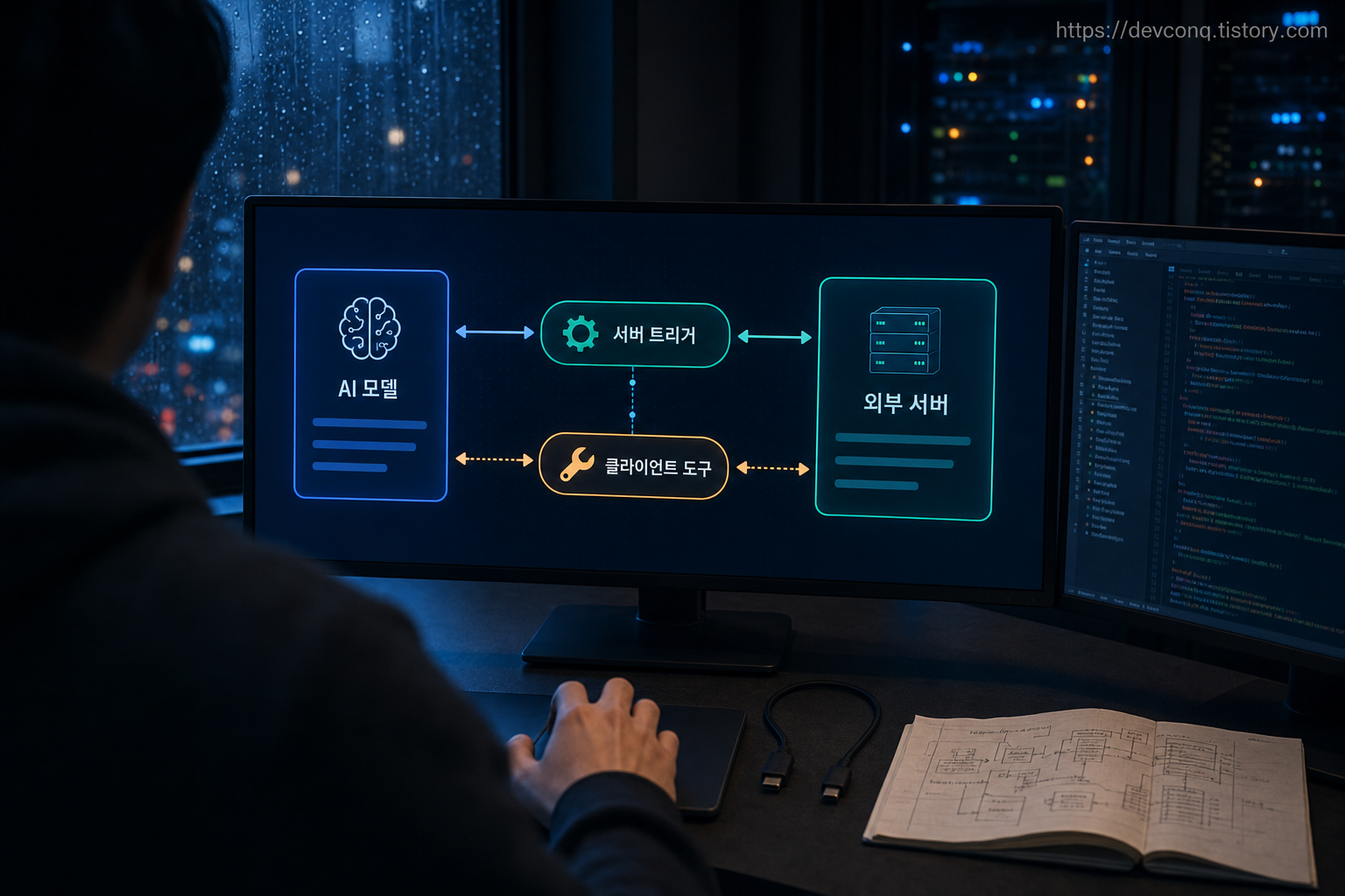 MCP Server Trigger와 MCP Client Tool이 AI 모델&middot;n8n&middot;외부 서버를 양방향으로 연결하는 구조