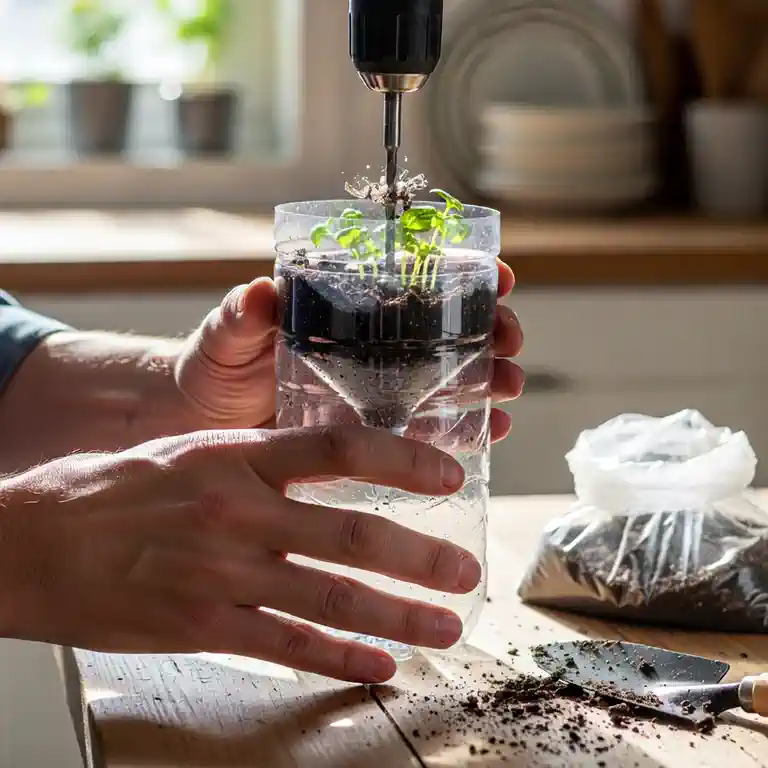 페트병 배수구멍 작업