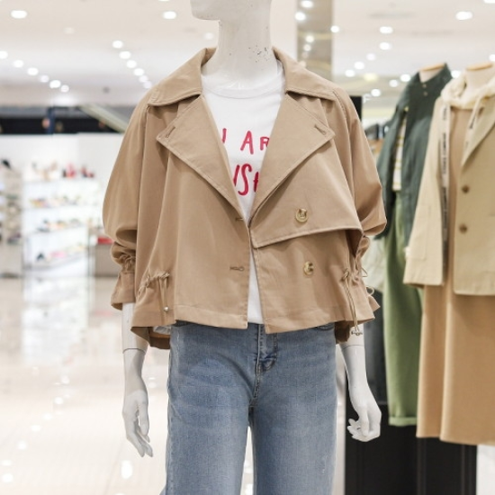 에이비에프지 ab f z 면혼방숏트렌치코트 ksw5hr04g