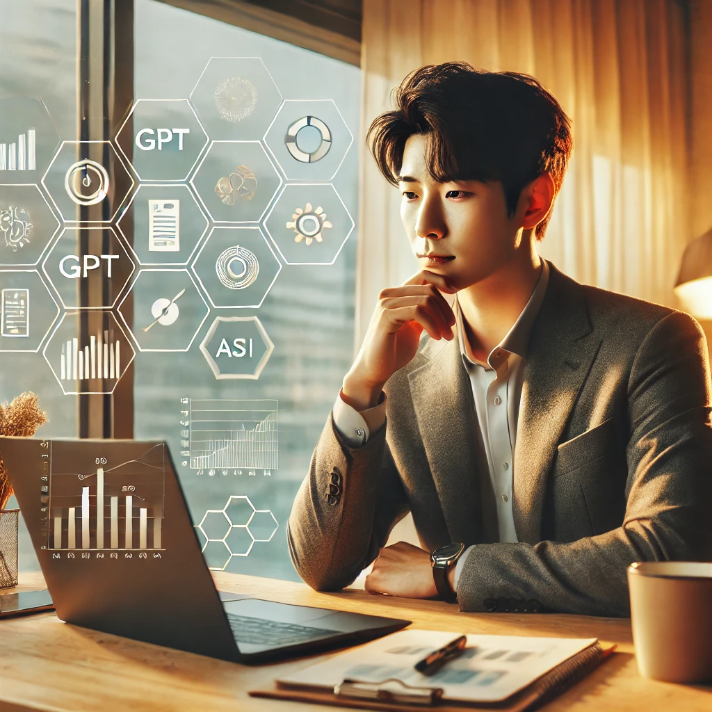투자로 고민하는 ai남자사진