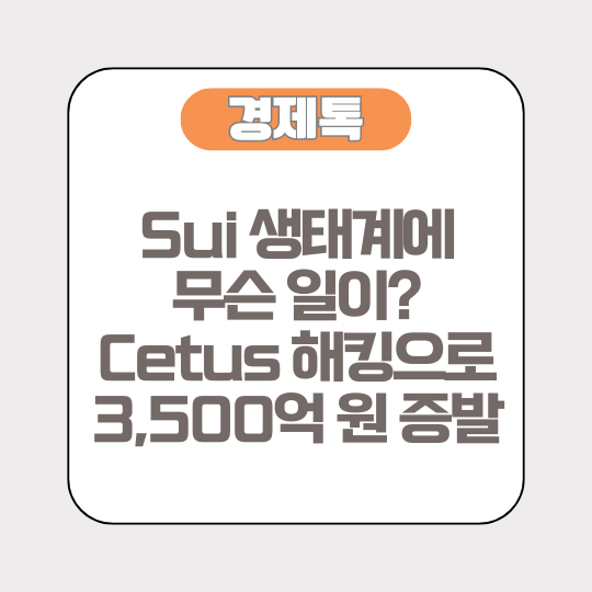 Sui 생태계에 무슨 일이? Cetus 해킹으로 3,500억 원 증발