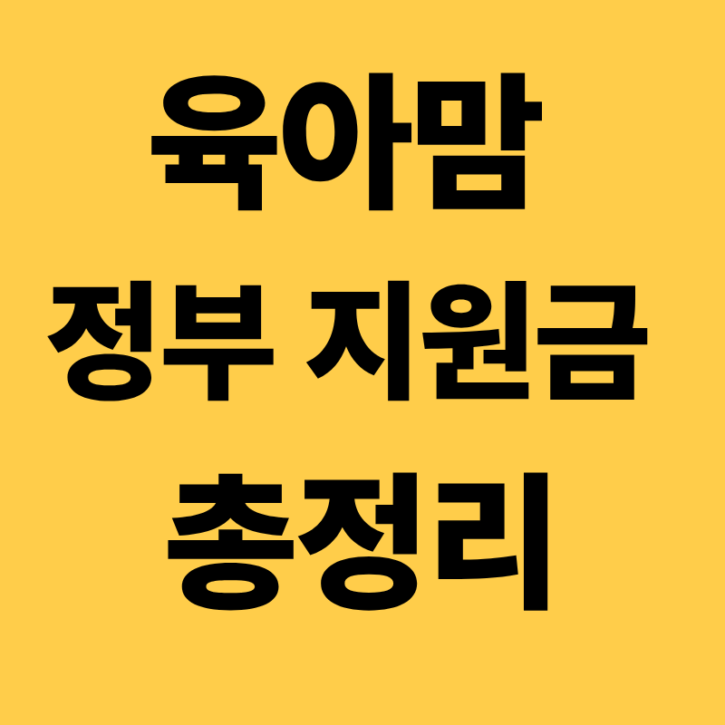 육아맘 정부 지원금 총정리