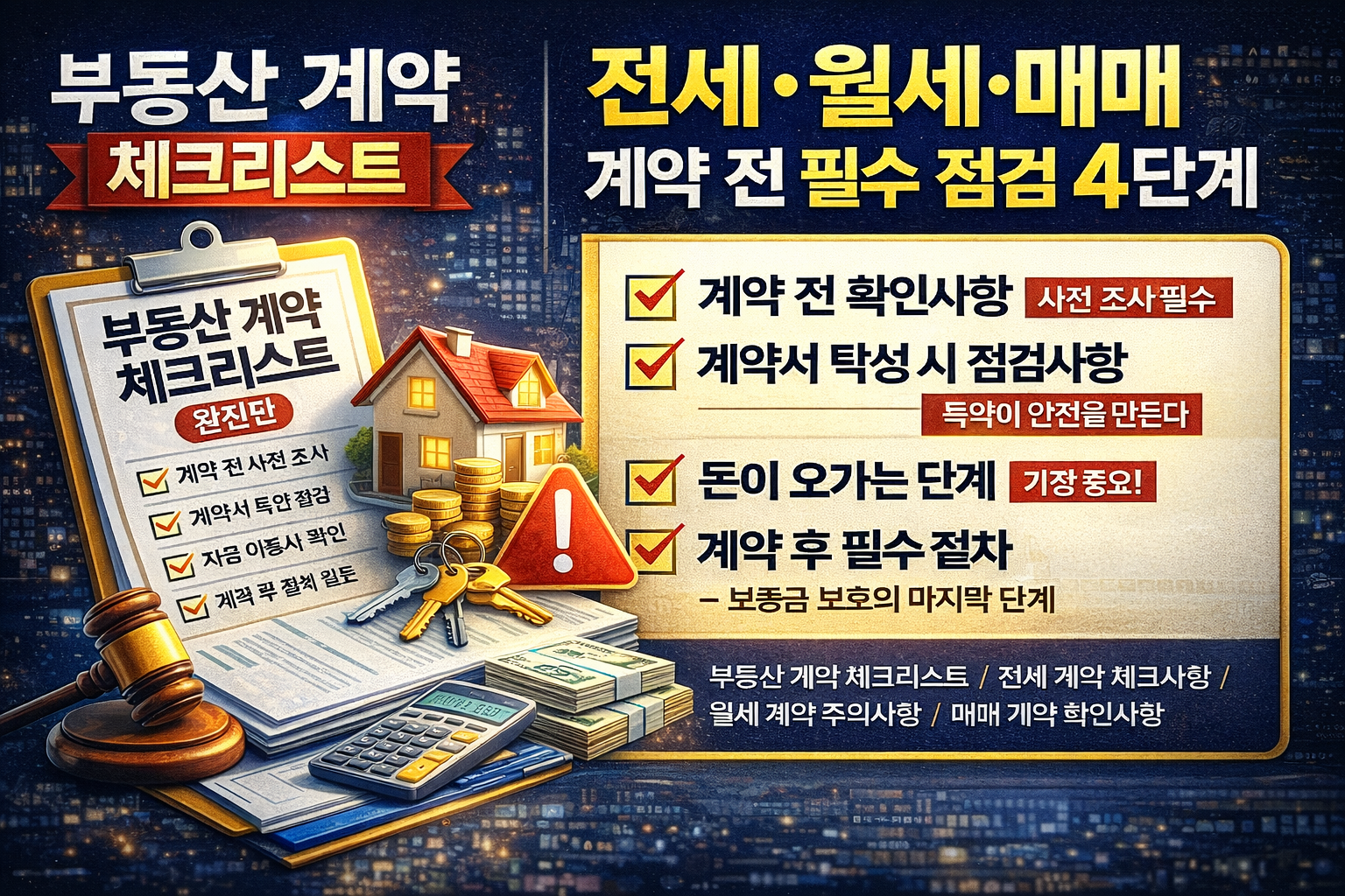 부동산 계약 체크리스트 (완전판)-전세&middot;월세&middot;매매 계약 모두 적용 가능