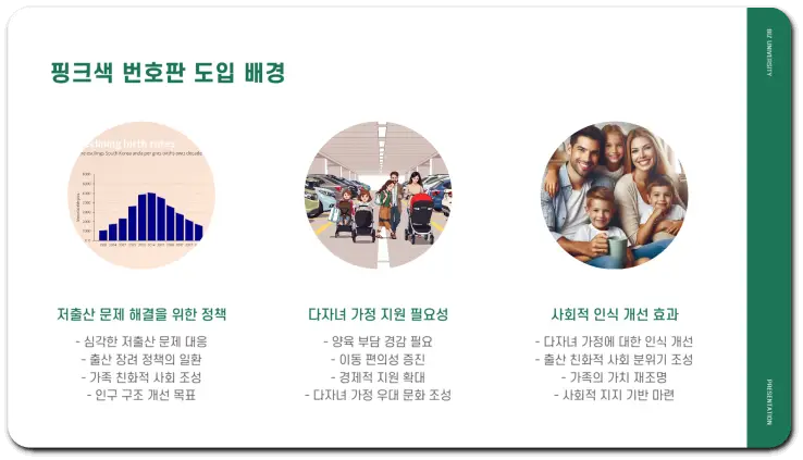 핑크색 번호판 다자녀 