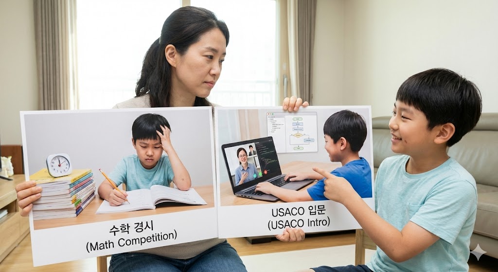 수학 경시 준비와 USACO 비교하며, 일상의 변화와 두 준비 과정의 비교