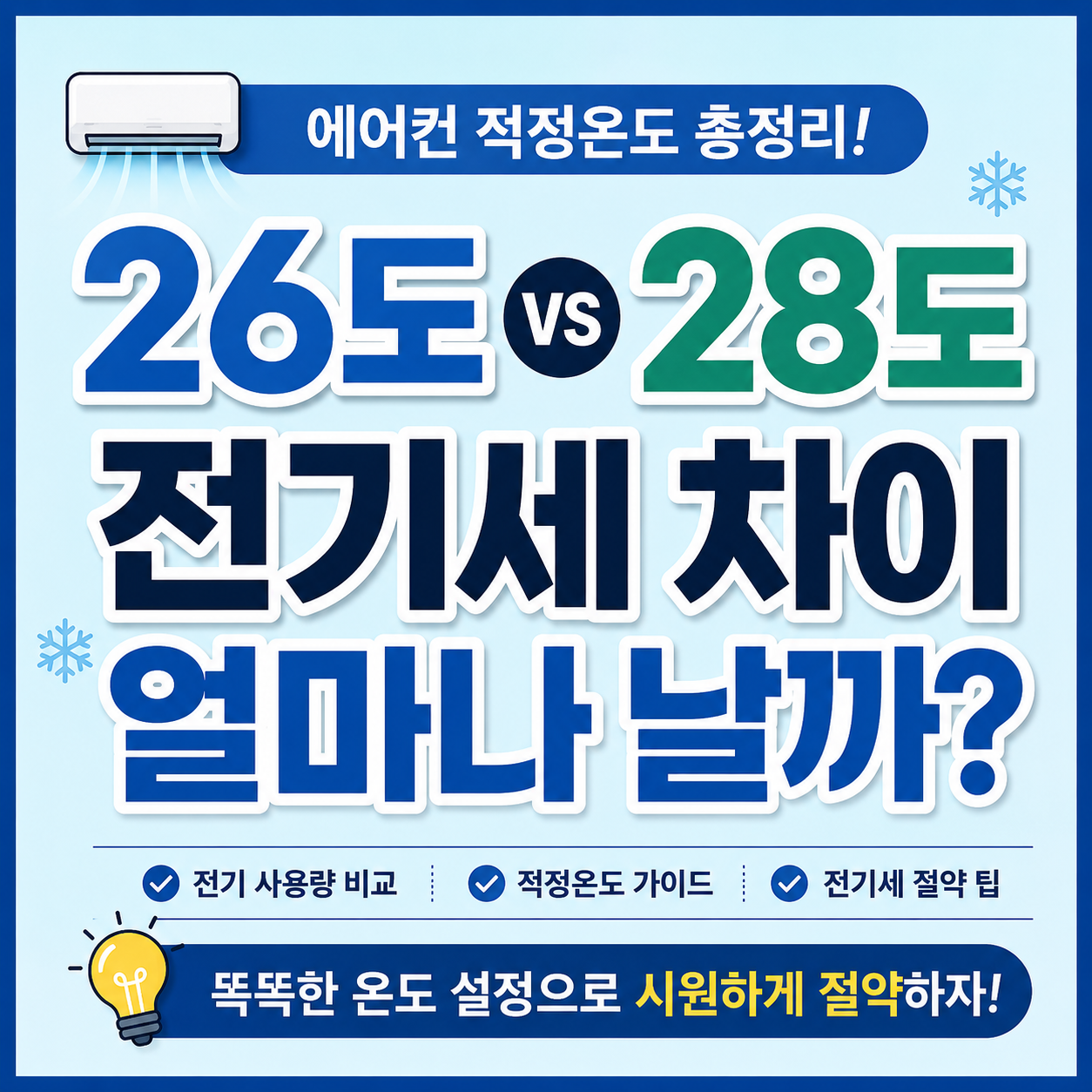 에어컨 26도와 28도 전기세 차이 및 적정온도 비교