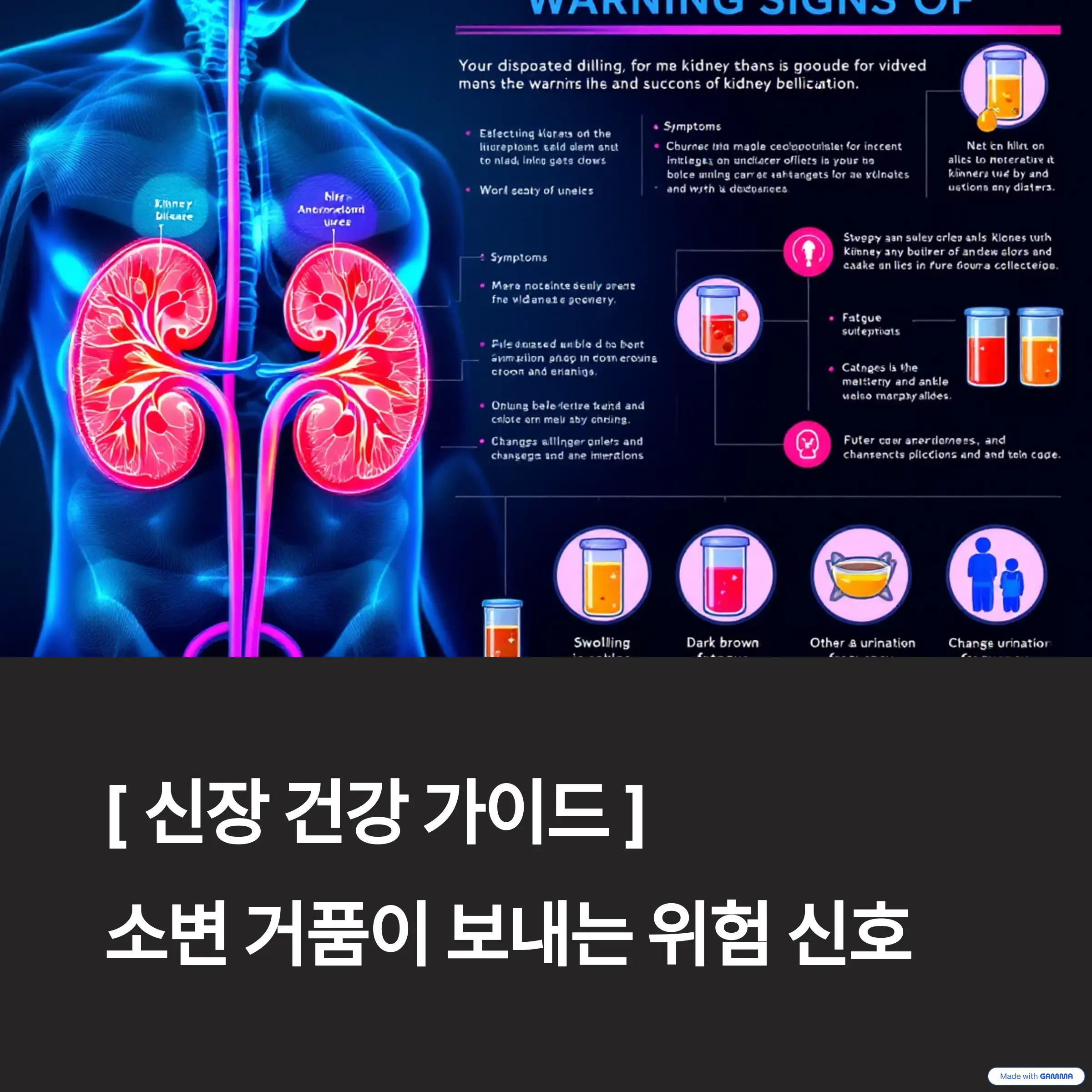 신장 건강 가이드 – 소변 거품이 보내는 위험 신호 인포그래픽