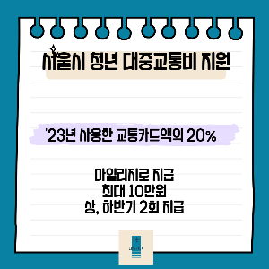 서울시 청년교통비 지원 혜택