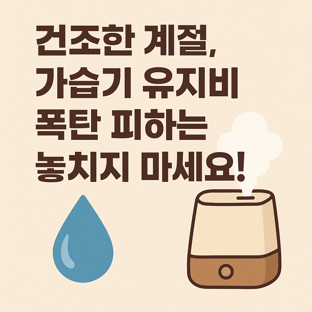 💧 건조한 계절, 가습기 유지비 폭탄 피하는 똑똑한 선택!