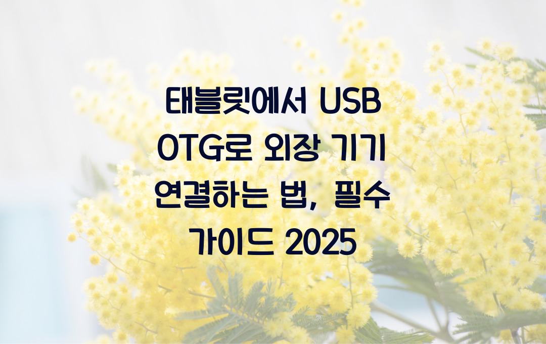 태블릿에서 USB OTG로 외장 기기 연결하는 법