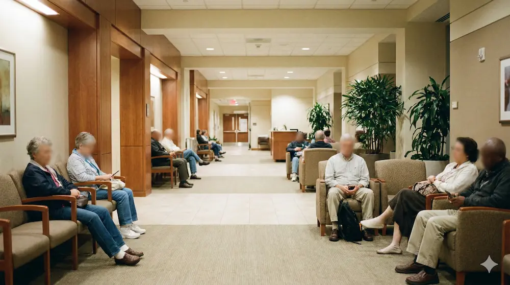 대형병원 진료와 검사를 기다리는 환자들의 모습