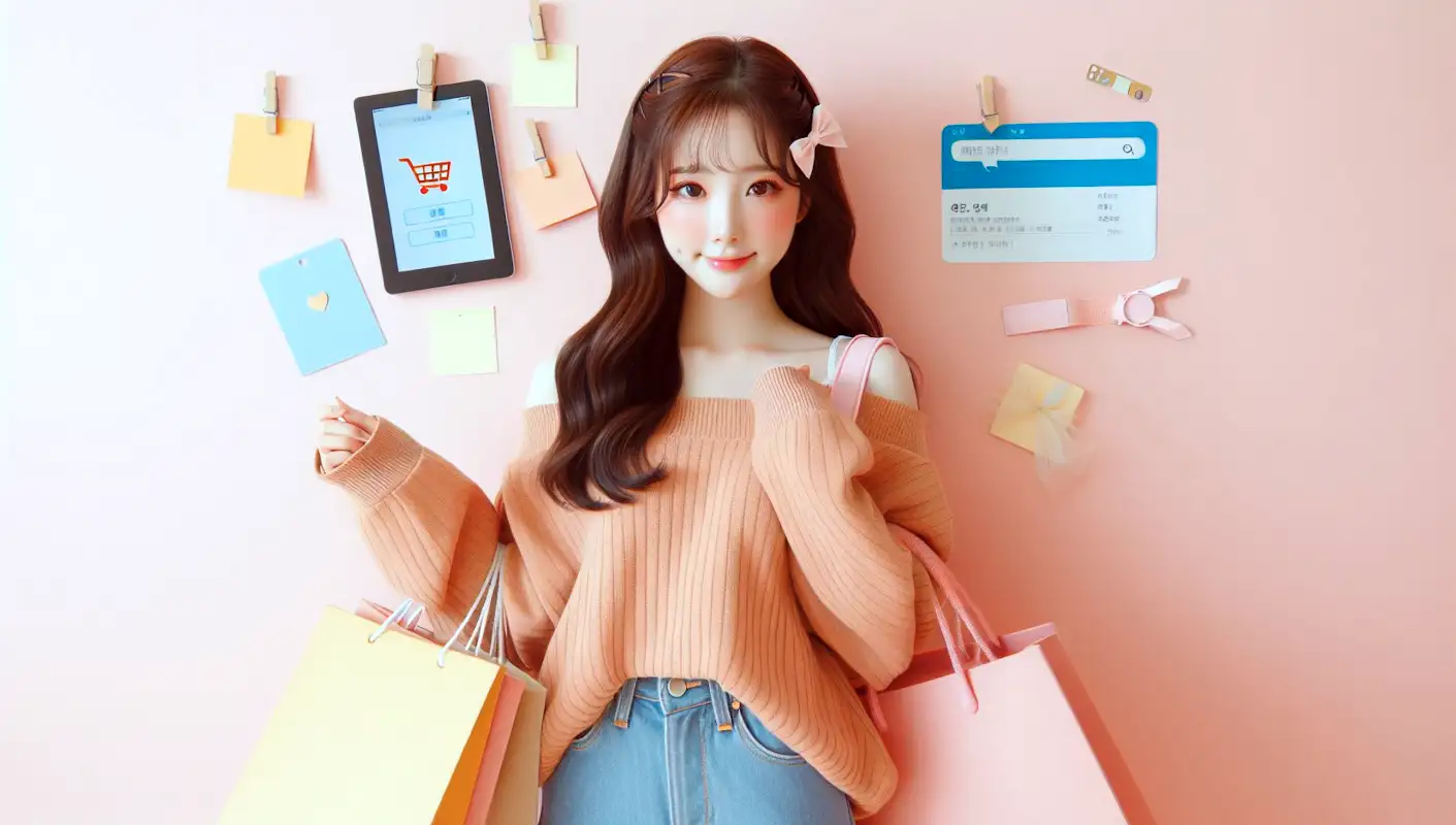 타오바오-회원가입해서-쇼핑하는-여성의-모습