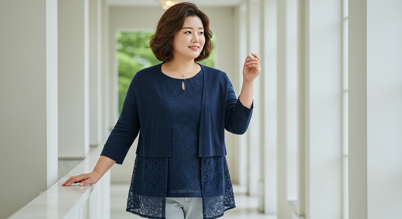 중년여성 체형 커버 코디