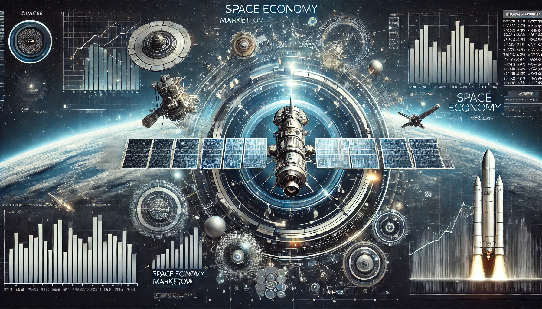 2025년 글로벌 우주 산업의 시장 규모와 성장 전망을 보여주는 인포그래픽