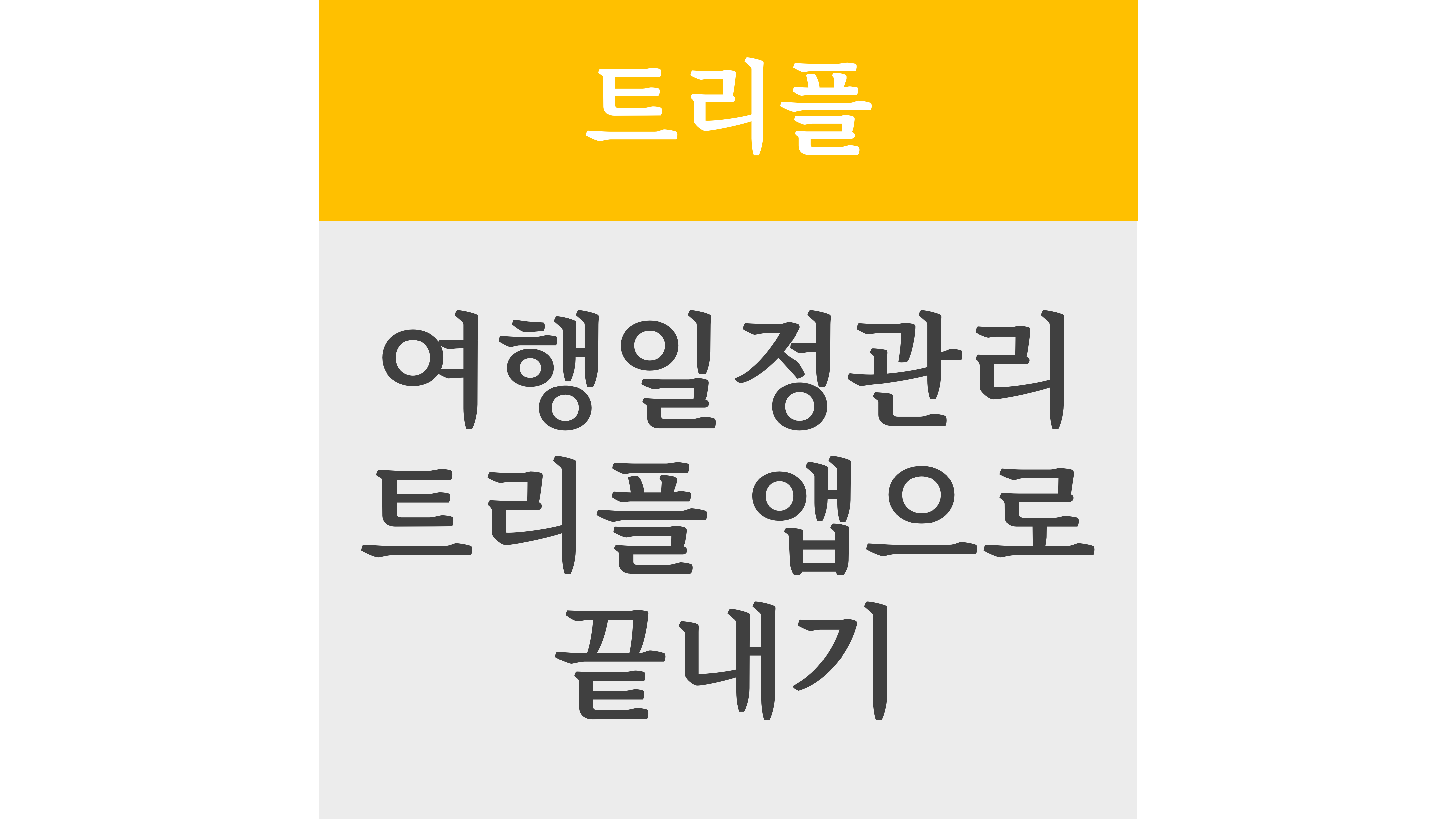 여행일정관리 트리플 앱으로 끝내기