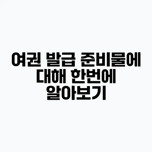 여권 발급 준비물에 대해 한번에 알아보기