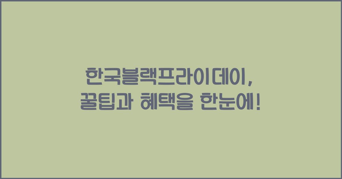 한국블랙프라이데이