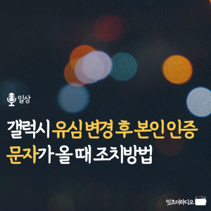 갤럭시 유심 변경 후 본인 인증 문자가 올 때 조치방법
